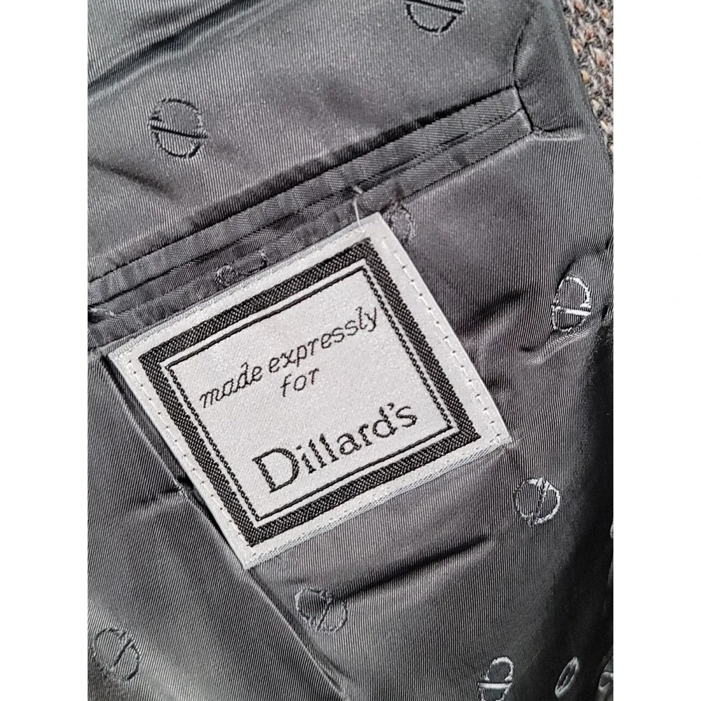 Vintage Christian Dior Sport Coat Mens 40 Gray Wool Herringbone Tweed Blazer 80s